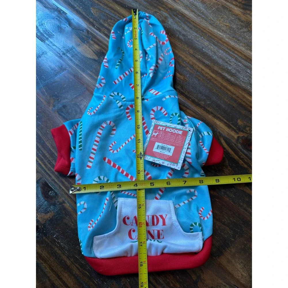 1616‎ Holdings Candy Cane Cutie Christmas Pet Hoodie Dog Fleece Hoodie Small NWT